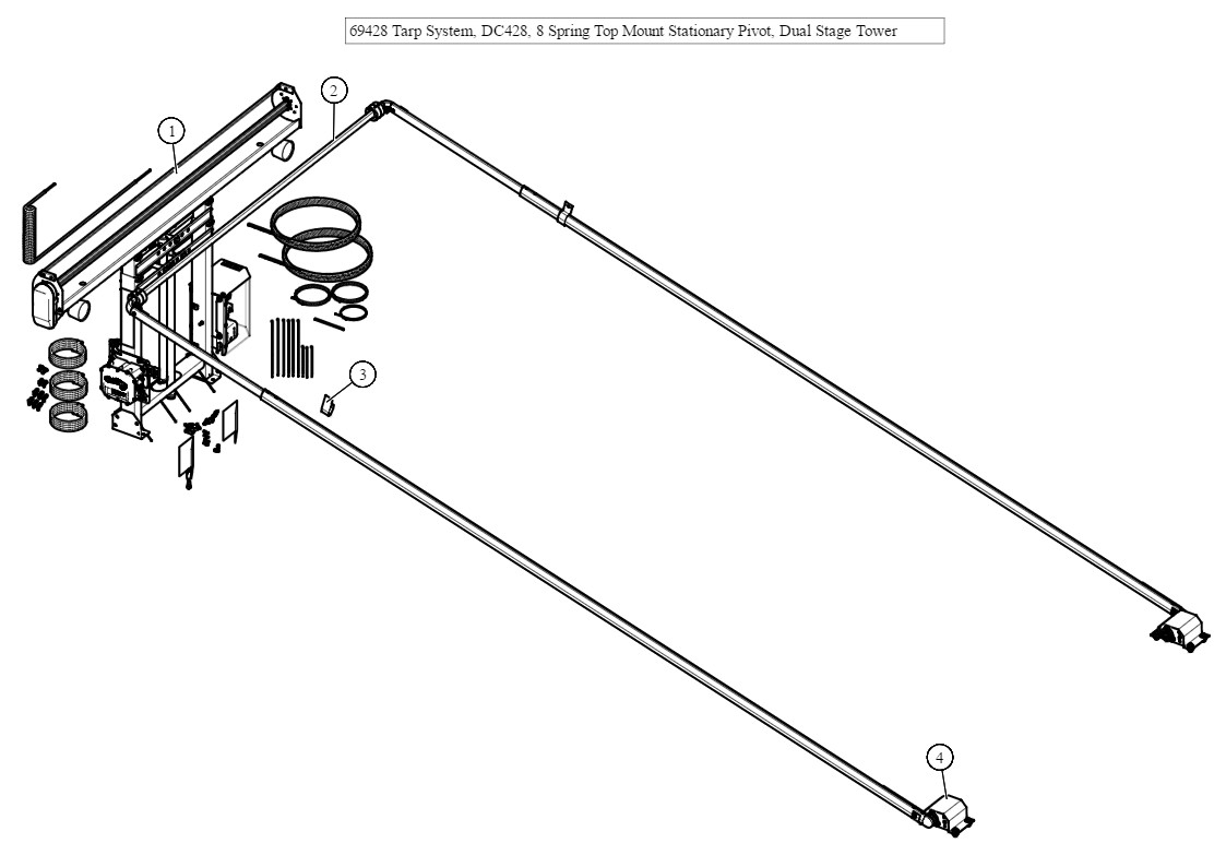 DC428, SD Dual Stage Tower, 8 Spring 16' Top Mount Pivot, Wide Bow Set