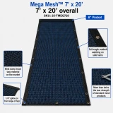 7' x 20' Mega Mesh Dump Truck Tarp