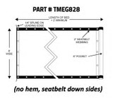 Universal - 8' x 28' Roll-off tarp - hem w/ seatbelt webbing | Mega Mesh (25-MEG828)