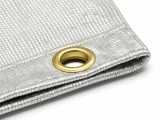 18 oz. Aluminized Fiberglass Welding Blanket w/ Grommets 24'' Apart