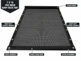 7' X 18' F/S Heavy Duty Black Mesh Dump Truck Tarp