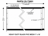 7' X 18' F/S Heavy Duty Black Mesh Dump Truck Tarp