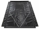 9' X 18' F/S 18 oz. Black Vinyl Dump Truck Tarp, with side flaps and shock cord
