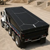 9' X 18' F/S 18 oz. Black Vinyl Dump Truck Tarp, with side flaps and shock cord