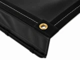 7' x 18', 18 oz. Black Vinyl with Side Flaps and Shock Cord