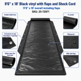 9'6" X 18' F/S 18 oz. Black Vinyl with side flaps and shock cord