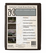 All Season Brown Green Reversible Poly Tarpaulins, Sold by the Case