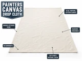 Painters Canvas Drop Cloths - Sizes 4' x 12' thru 20' x 20' | DeBrovys