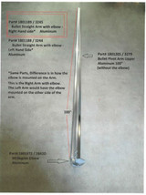 Bullet Straight Arm with elbow, Right Hand Side, Aluminum (20-3245/1801189)