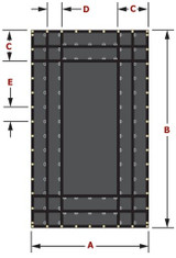 18 oz. Black Vinyl Coated Polyester Steel Tarps, x sets of Web & Dees