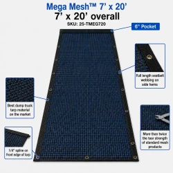 7' x 20' Mega Mesh Dump Truck Tarp