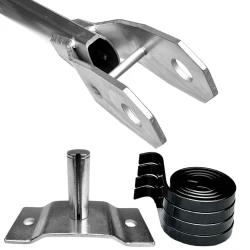 4-spring external mount Heavy-Duty Aluminum arm set, 120 inches side arms w/30 degree bend, covers bodies up to 20 feet