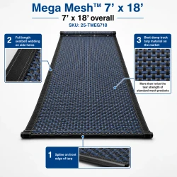 7' X 18' F/S Heavy Duty Mega Mesh Dump Truck Tarp