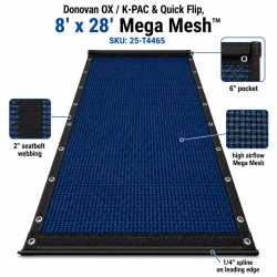 8’ x 28’ Mega Mesh™ (Replacement Tarp), Donovan OX / K-PAC & Quick Flip
