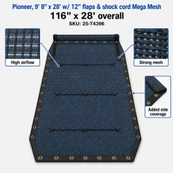 9’ 8” x 28’ Mega Mesh™ Pioneer, w/flaps (Replacement Tarp) | DeBrovys