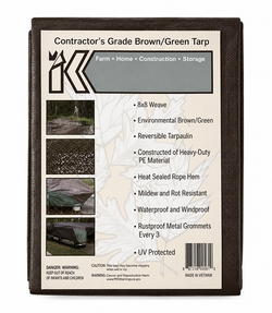 All Season Brown Green Reversible Poly Tarpaulins, Sold by the Case