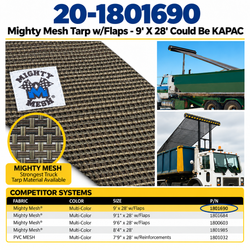 Mighty Mesh Tarp w/Flaps - 9' X 28' Could Be KPAC