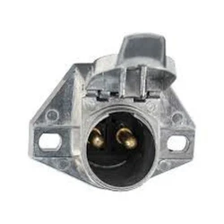 TRAILER QUICK DISCONNECT socket only- horizontal metal 2 prong