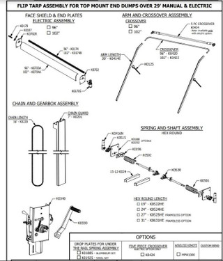96 inches Electric Flip Tarp 16 feet Gantry Kit