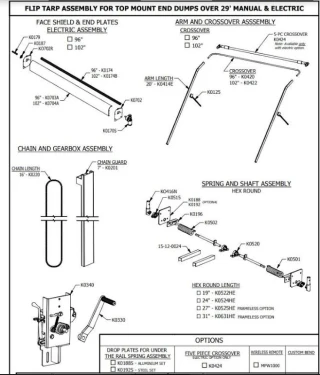 96 inches Electric Flip Tarp 16 feet Gantry Kit