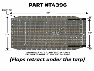 9' 8" x 28' Mega Mesh™ Pioneer w/Flaps (Replacement Tarp)