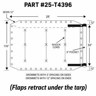 9’ 8” x 28’ Mega Mesh™ Pioneer, w/flaps (Replacement Tarp) | DeBrovys