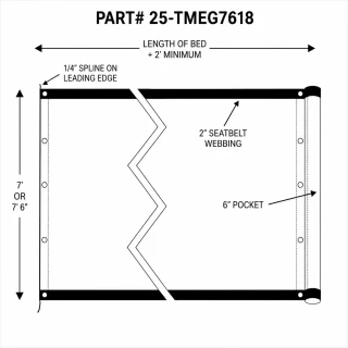 7'6" X 18' F/S Heavy Duty Mega Mesh Dump Truck Tarp