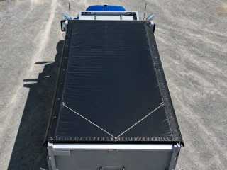 9'6" X 18' F/S 18 oz. Black Vinyl Dump Truck Tarp, with side flaps and shock cord