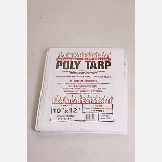 All-Season White Flame Resistant Multi-Purpose Poly Tarp, Sold by the Case
