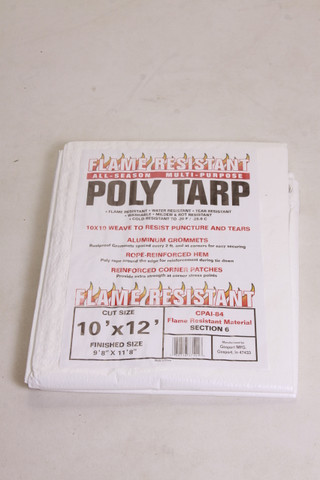 All-Season White Flame Resistant Multi-Purpose Poly Tarp, Sold by the Case