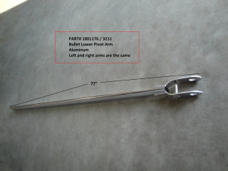 Bullet Lower Pivot Arm Weldment, Aluminum, left and right arms are the same