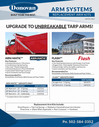 Flash Arm Kit - 30 degree Bend — official Flash replacement arm kit catalog reference