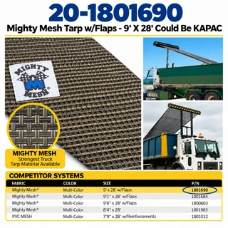 Mighty Mesh Tarp w/Flaps - 9' X 28' Could Be KPAC