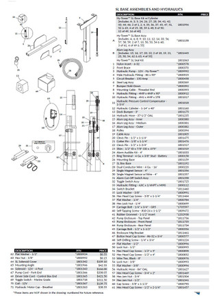 HY-Tower SL Base Assemblies and Hydraulics Parts List