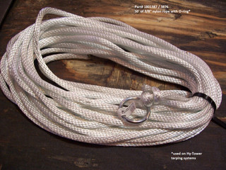 Hy-Tower Nylon Rope Assembly - 3/8" x 50', with O ring (20-3876/1801387)