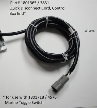 Quick Disconnect Cord, Driver Side Cord - Control Box End, for Marine Toggle Switch