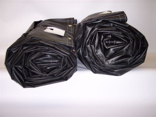 18 oz. Black Vinyl Coated Polyester Lumber Tarps, x sets of Web & Dees