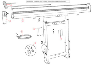 Tower Assembly, TarpMaster Stationary Tower w/ Single Function RF (No Lights)