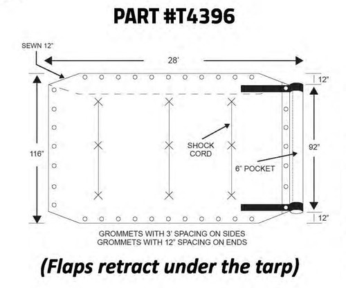 Pioneer, w/flaps, 9'8" x 28' | Mega Mesh Tarp (25-4396)