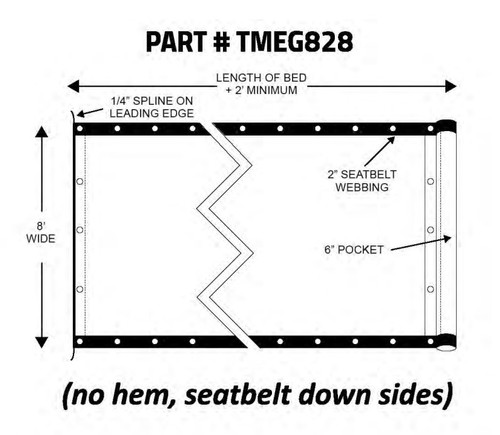 Universal - 8' x 28' Roll-off tarp - hem w/ seatbelt webbing | Mega Mesh (25-MEG828)