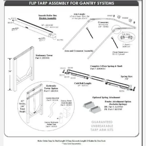 102 inches Electric Flip Tarp 16 feet Gantry Kit