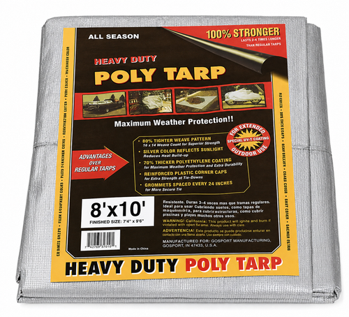 All Season Silver Black Heavy Duty Poly Tarps, Sold by the Case