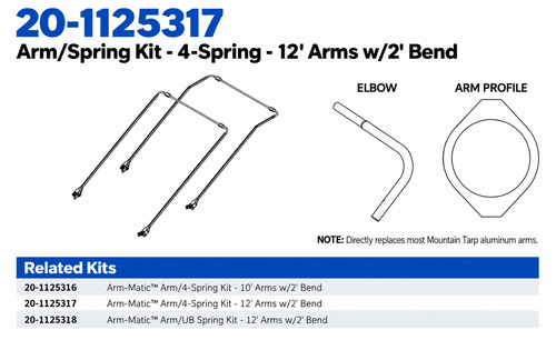 Arm/Spring Kit - 4-Spring - 12' Arms w/2' Bend