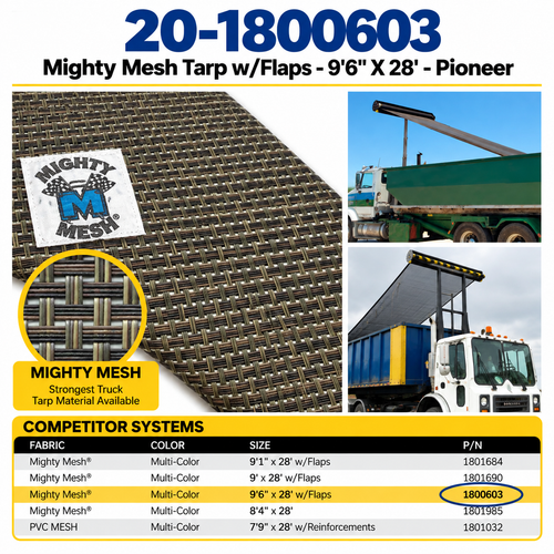 Mighty Mesh Tarp w/Flaps - 9'6" X 28' - Pioneer