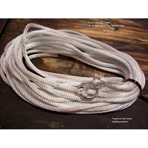 Hydraulic Tower Nylon Rope Assembly - 3/8" x 50', with O ring