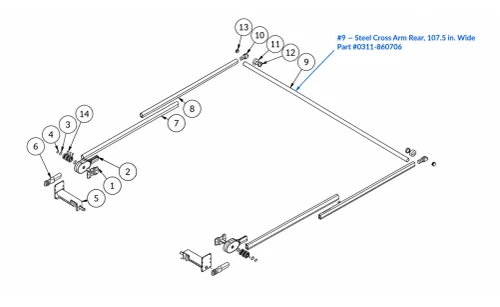 AE Steel Cross Arm Rear, 107 1/2"