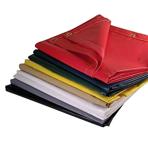Vinyl Tarps, Vinyl Laminated Polyester Tarps, hemmed with grommets