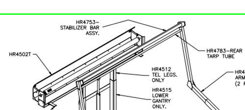 REAR TARP TUBE FOR RPSA TRAILE
