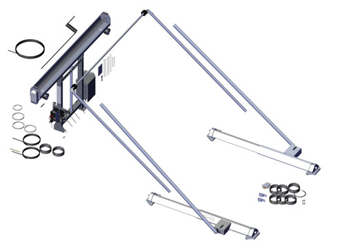 DC300, SD Single Stage Tower, 6 Spring Low Profile Sliding Pivot, Wide Bow Set