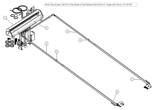 DC426, SD Dual Stage Tower, 16 Spring 22' Top Mount Ext Duty Pivot, Extreme Bow Set